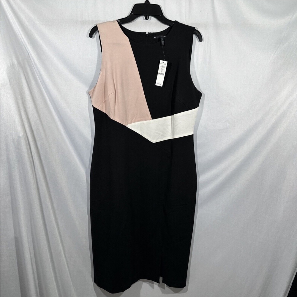 NWT$160 White House Black Market [ 14 ] Sleeveless Colorblock Sheath Dress‎